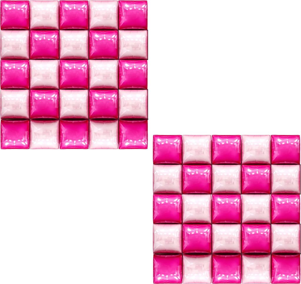 50 Stück quadratische Folienballons, Wandhintergrund, doppelseitige metallische Ballons, Bogen-Set für Junggesellinnenabschiede, Hochzeit, Jahres...