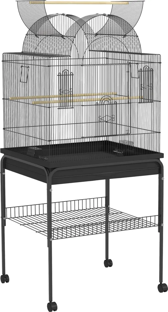 Cage Oiseaux Spacieuse en Acier : Entretien Facile avec Plateau Amovible