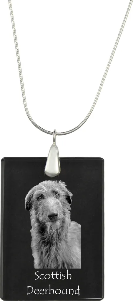 Pendentif Deerhound cristal et argent : gardez votre chien sur vous