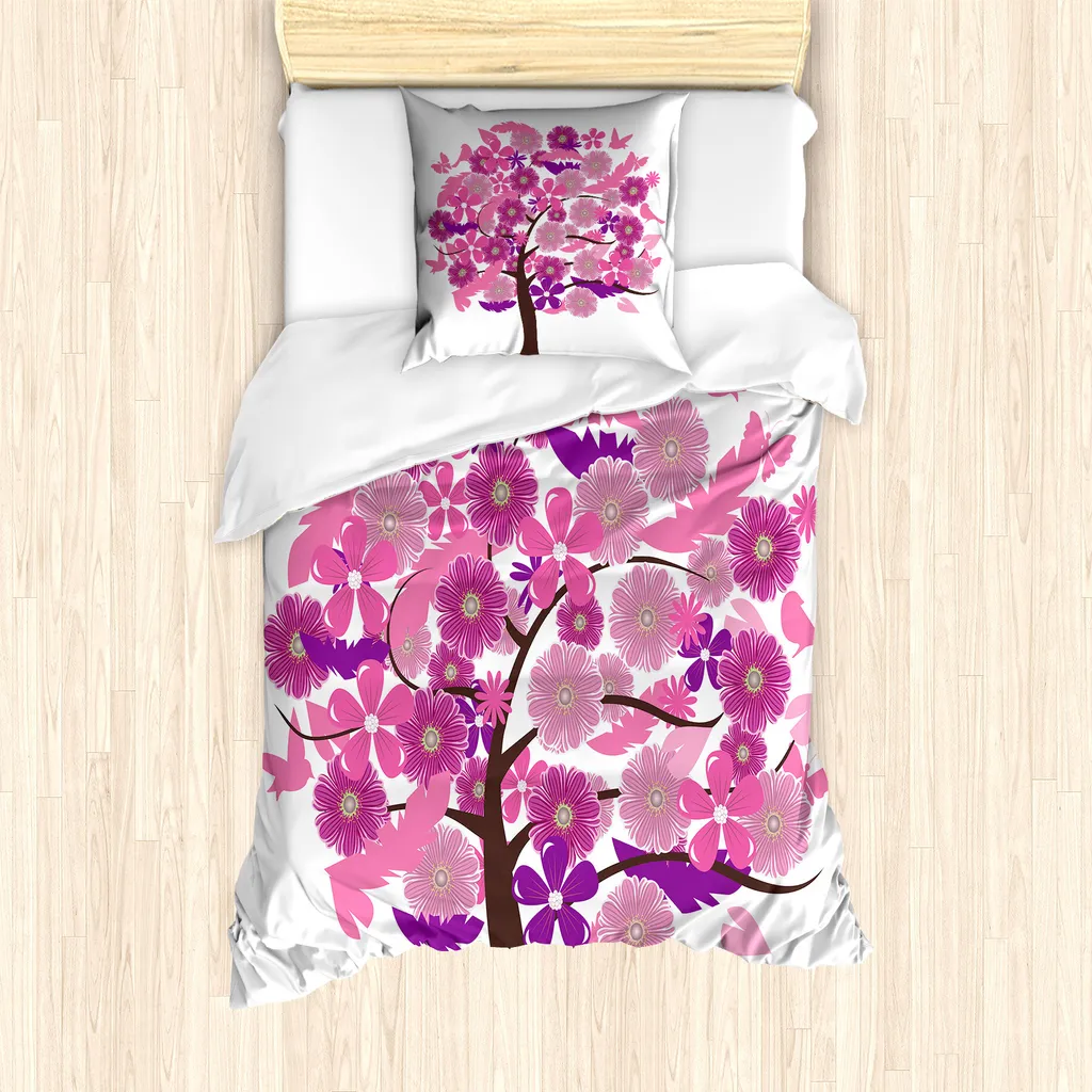 Set Letto Singolo ABAKUHAUS Antiacaro 135x200 cm Rosa Marrone