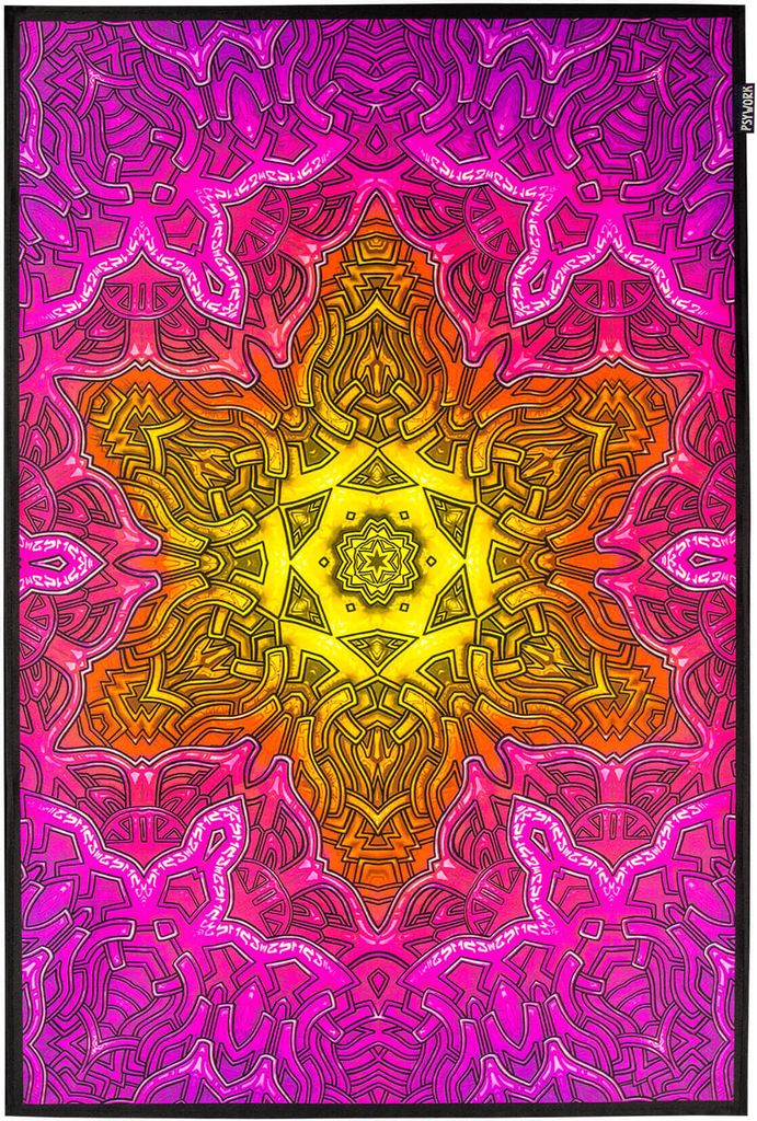 PSYWORK Schwarzlicht Stoffposter Neon "Shining Star", 60x90cm