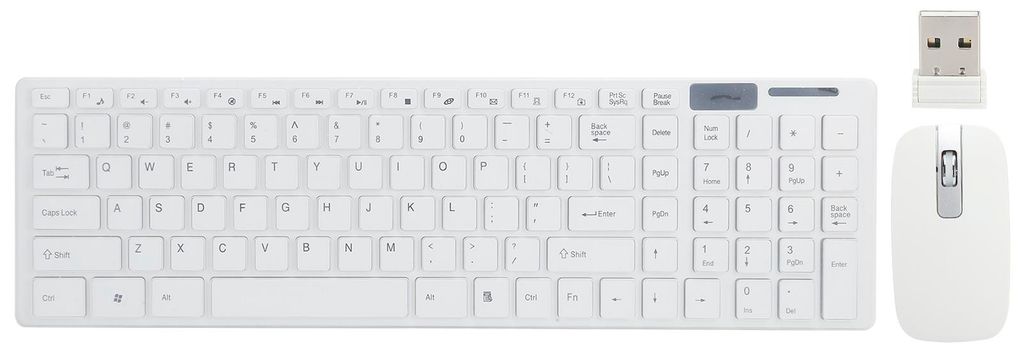 Maus- und Tastatur-Set, kabellos, 10 m, Fernverbindung, Smart Sleep, Griffbrett und Kombination für iOS/Windows/Android, Weiß