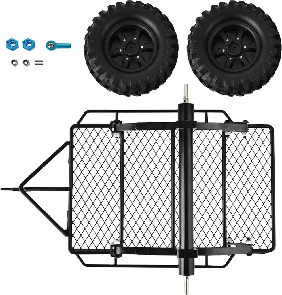 Remorque Métallique DIY Anti-skid pour Voiture RC Crawler 1/10