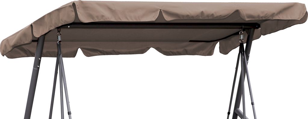 Hollywoodschaukel Dachbezug 200 x 145 cm Taupe Wasserdicht | Universal Ersatzdach Gartenschaukel 3 Sitzer | UV 50 Schaukel Dach Ersatz Bezug
