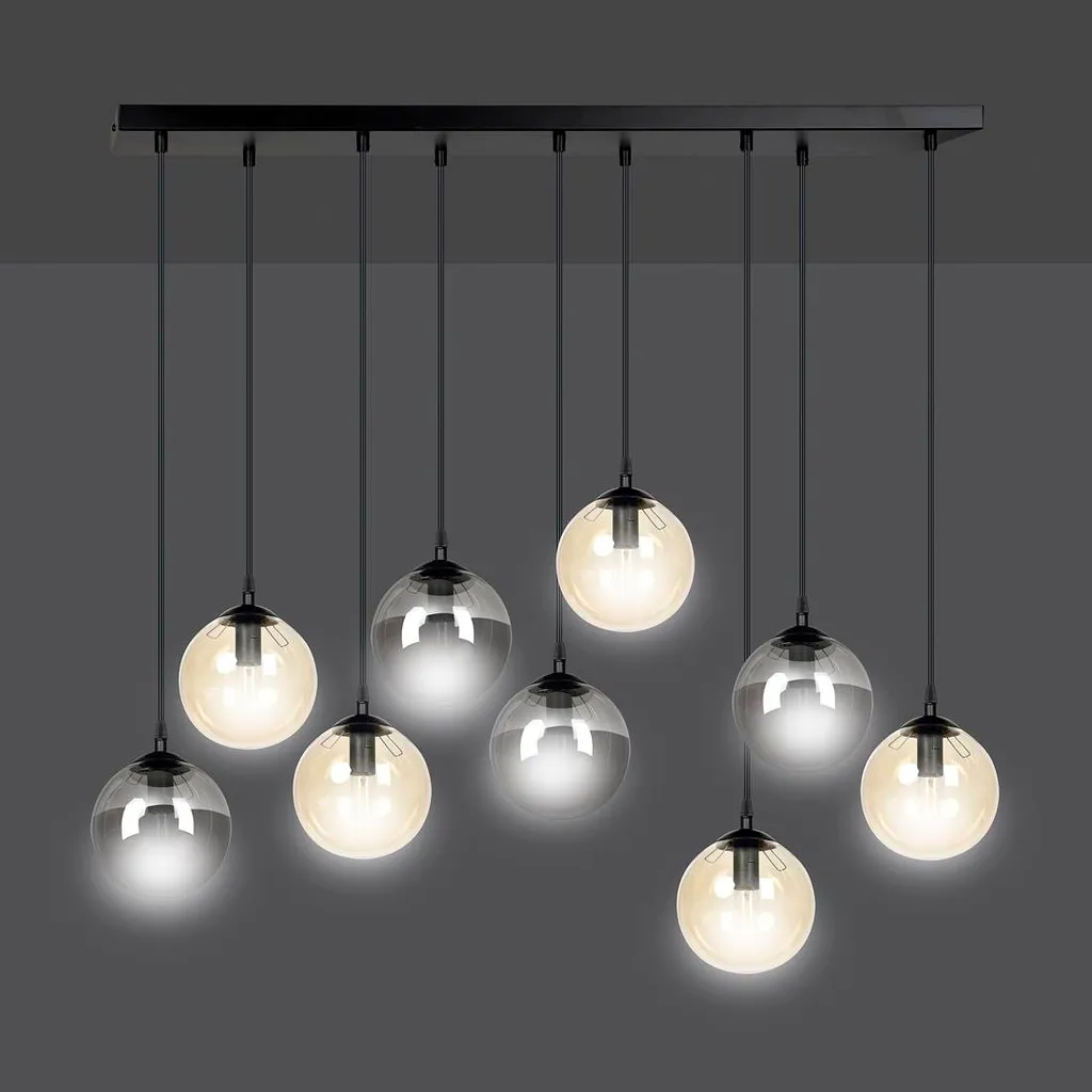 Suspension Plafonnier Multi-bras Cosmo 9 Noir et Or pour Salon - 15