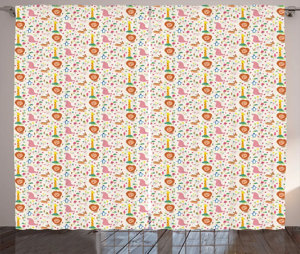 Rideau Jungle Occultant Léger pour Chambre d'Enfant Calme 280x225 cm