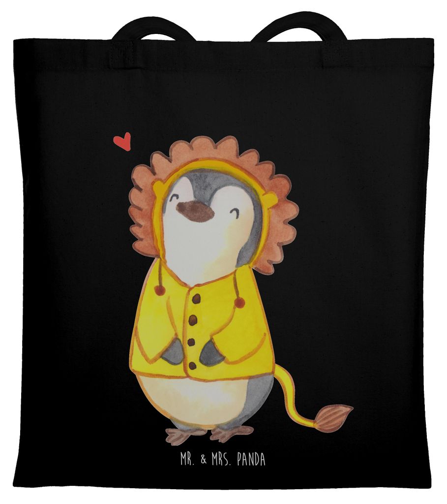 Mr. & Mrs. Panda Einkaufstasche Löwe Astrologie - Schwarz - Geschenk, Sternzeichen, Uni Tasche, Geburtstagsgeschenk, Beutel, Tierkreiszeichen, Lap...