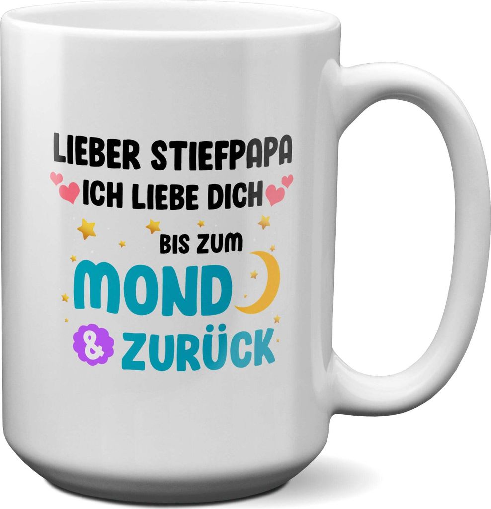 22Feels XL Tasse Stiefpapa Geschenk Vatertag Bonuspapa Stiefvater Geburtstag Herrentag Weihnachten Patchwork Stiefeltern Kaffeetasse Männer Gesche...