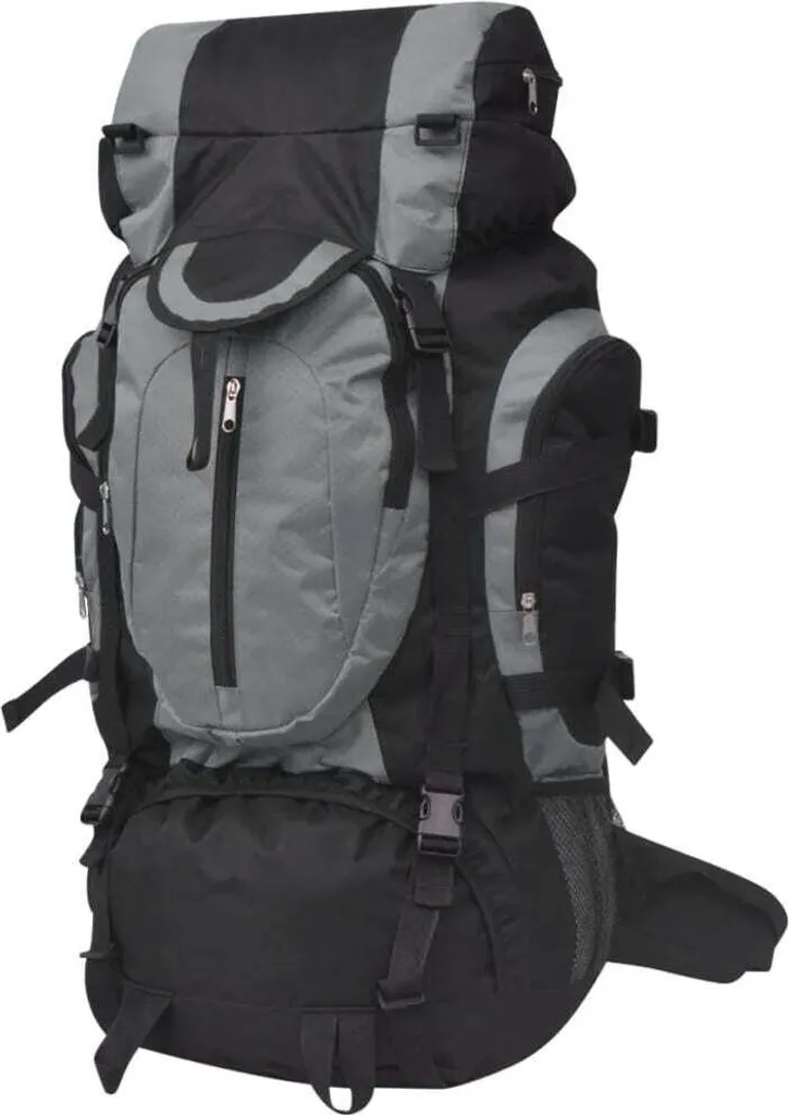 Zaino Viaggio 75 Litri XXL Nero Grigio | Ideale per Backpacking e Camping