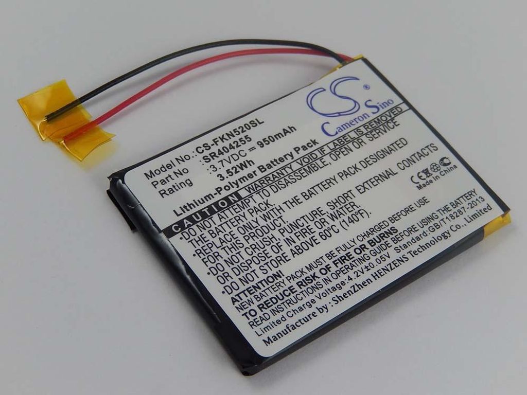 vhbw Akku Ersatz für SR404255 für GPS Navigation Navi (950 mAh, 3,7 V, Li-Polymer)