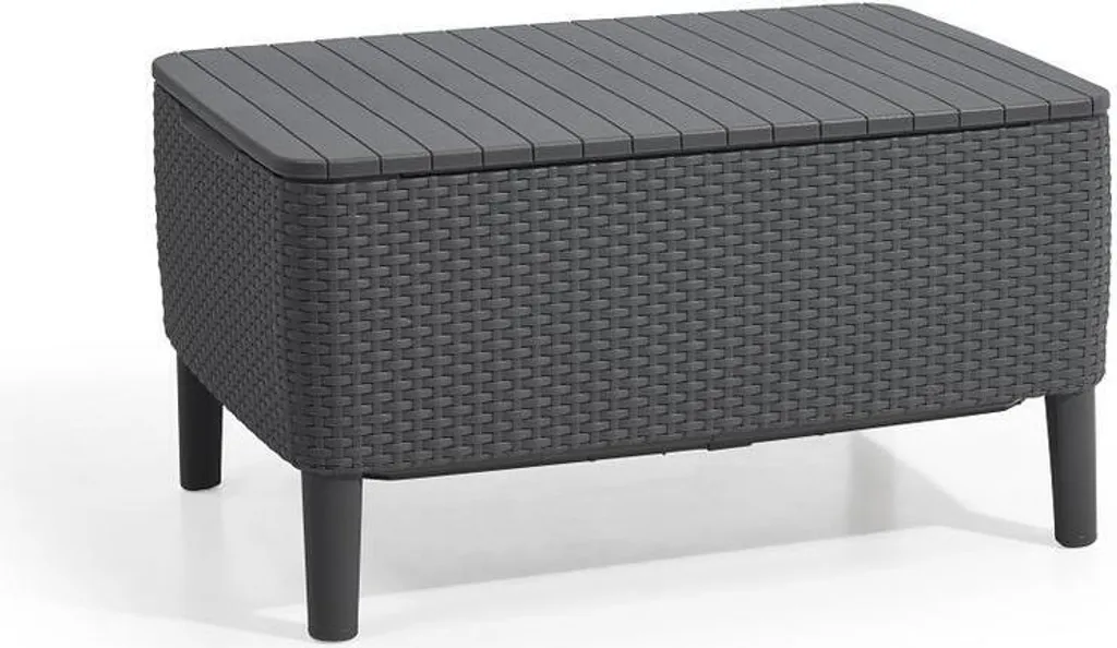 Set Salemo gris graphite avec table coffre et fauteuils ergonomiques - 5