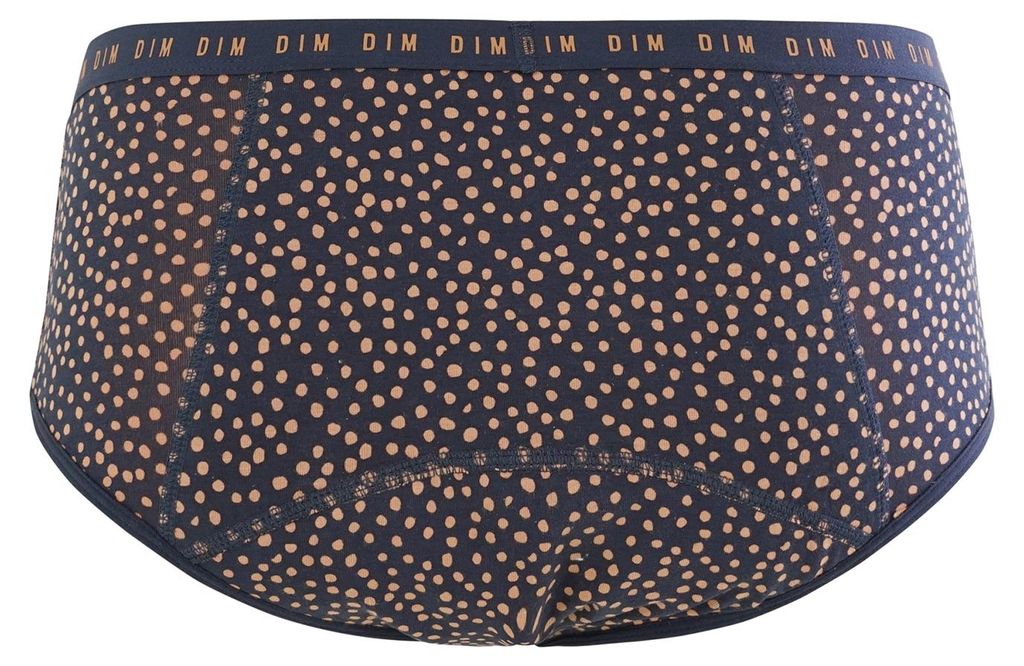 DIM Protect Periodenunterwäsche Panty mit Punkten, starke Blutung, Bio Baumwolle