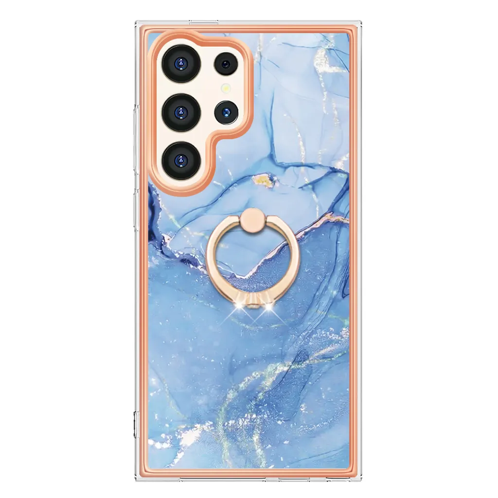 Custodia Samsung S25 Ultra Blu con Anello - Protezione Silicone Antiurto - 3