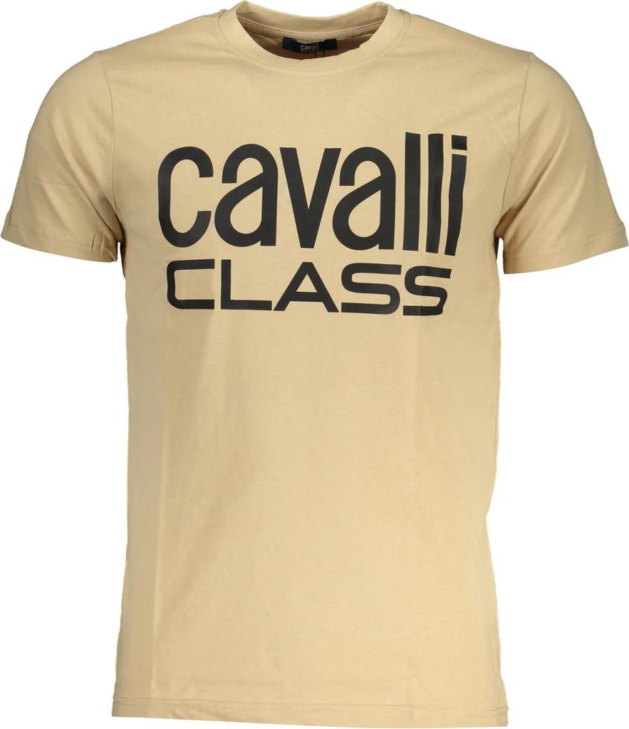 Beiges Cavalli Class T-Shirt mit Logo-Aufdruck : Größe - XL Größe: XL