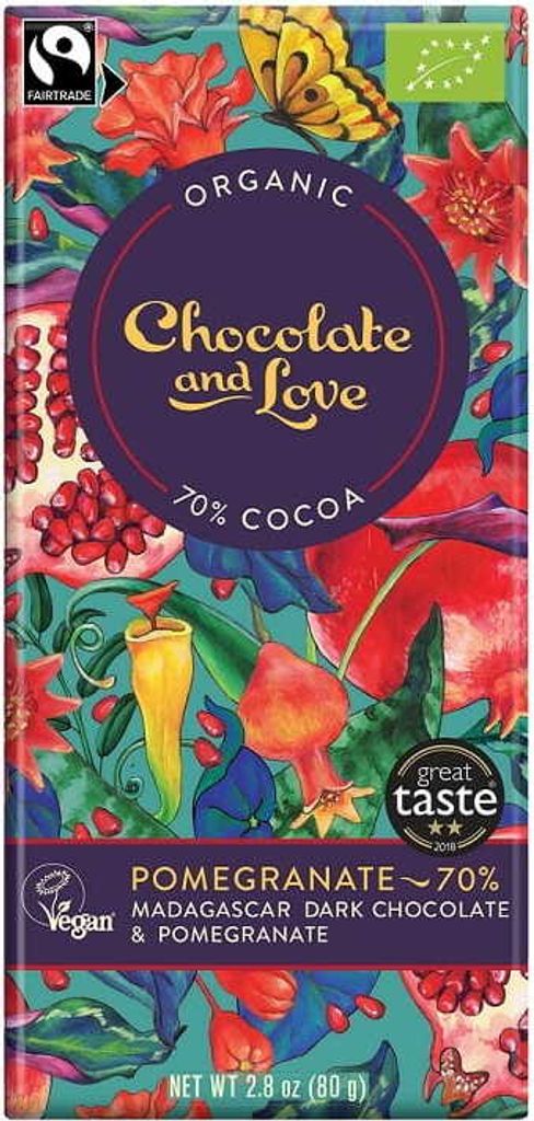 FAIR TRADE80 g - CHOCOLATE AND LOVE Chocolat amer à la Image du produit 