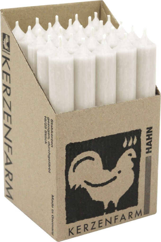 Stabkerzen aus Paraffin, 180/22 mm, Weiß, KERZENFARM HAHN, Produktbild 3