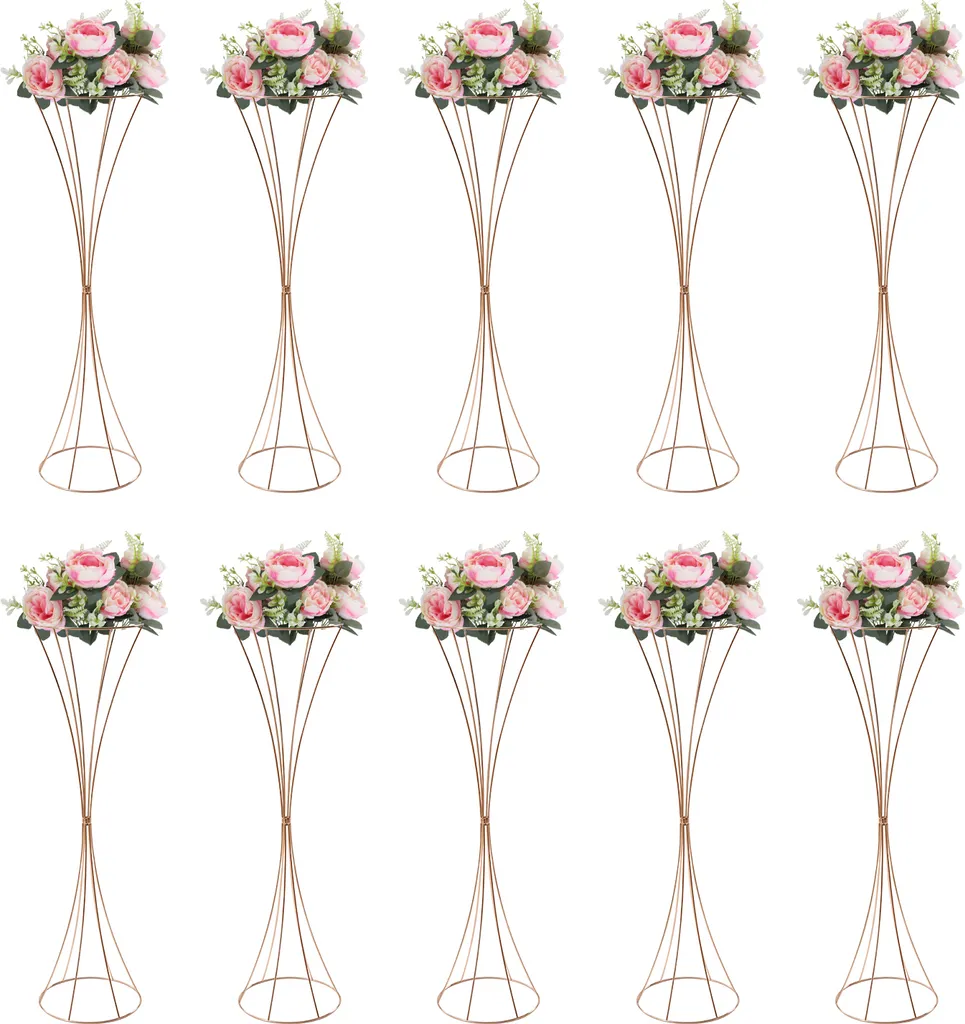 Lot de 10 Vases de Table Dorés pour Mariage et Réception - Design 50cm - 2