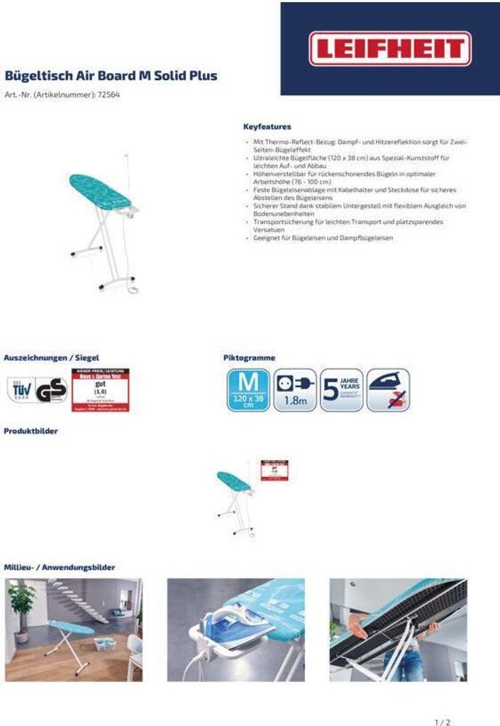 Žehliaca doska Air Board M Solid Plus Obrázok produktu 14