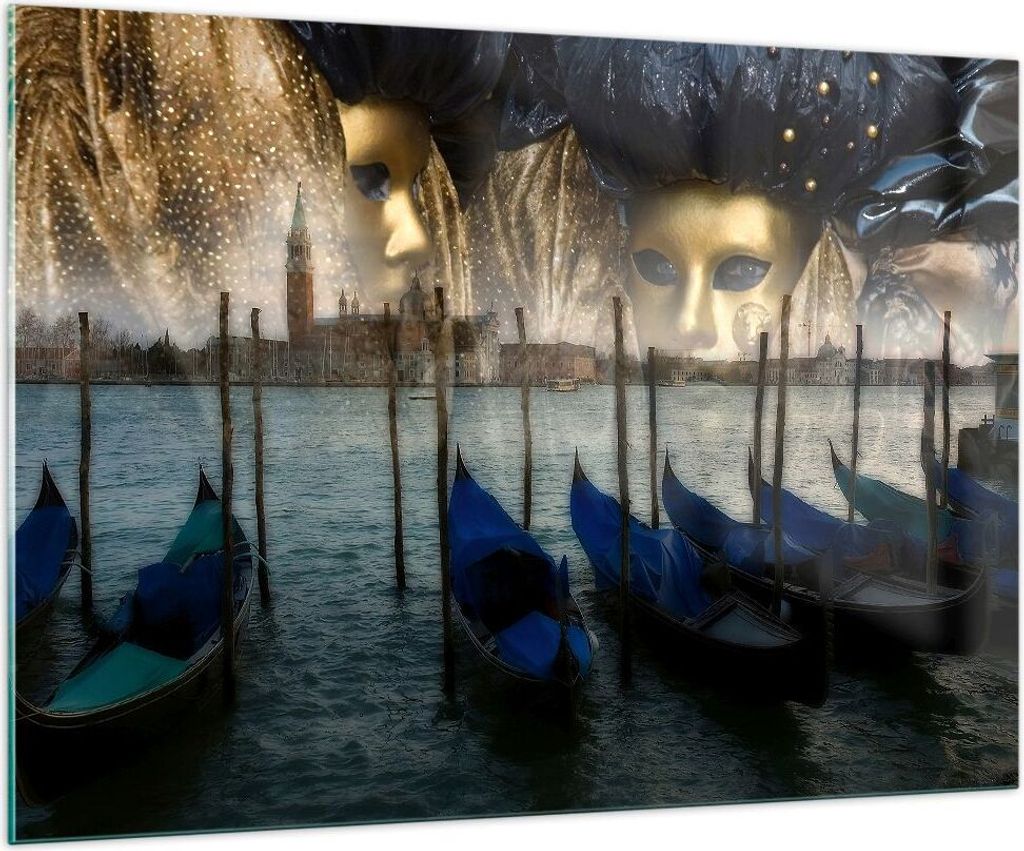 Bilder auf glas - Gondel Wasser Kanal - 100x70cm - Produktbild 