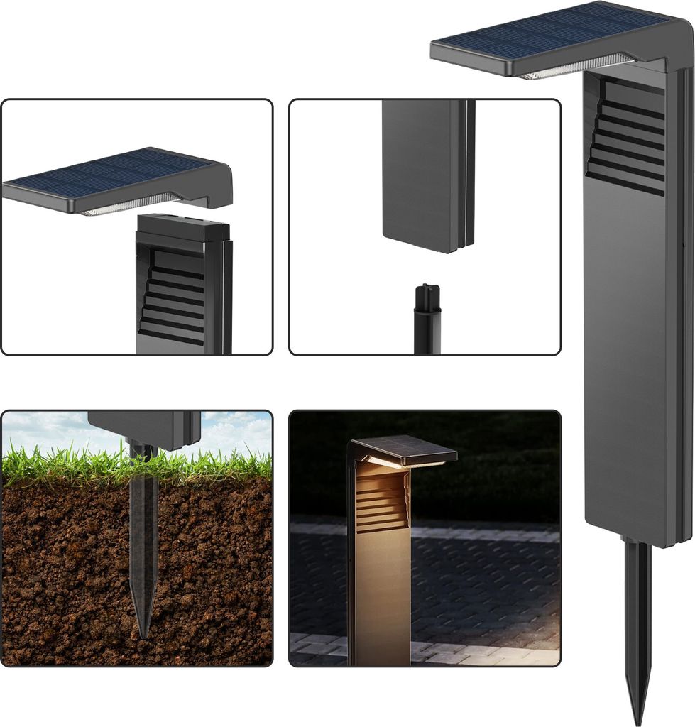 4 Stück LED Solarlampen für Außen Solarleuchten mit 2 Modi Produktbild 13