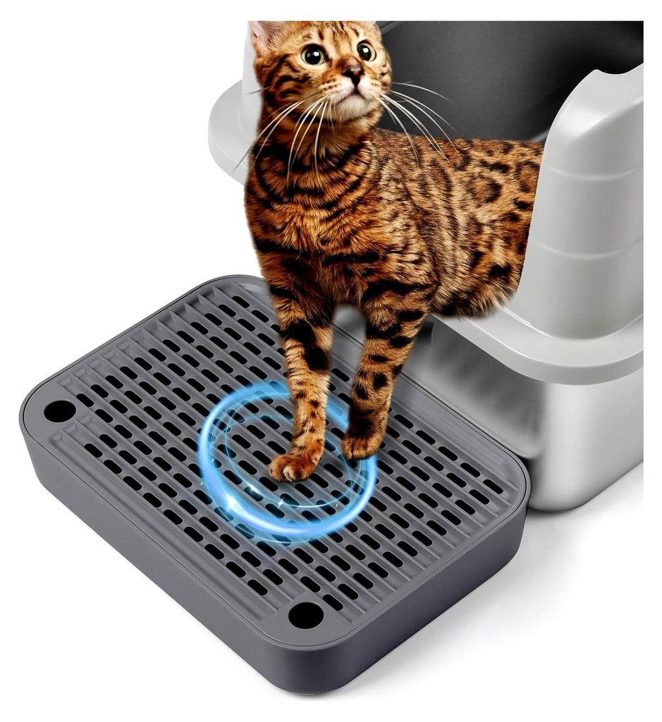 Katzentreppe, Katzentoilette Rampenmatte mit Filterfunktion für automatische selbstreinigende Katzentoiletten, geeignet für Kätzchen und ältere...