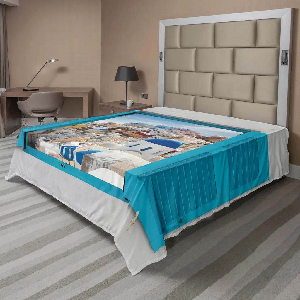 Drap de lit doux motif Grèce, textile de qualité 260x228 cm 1 pièce