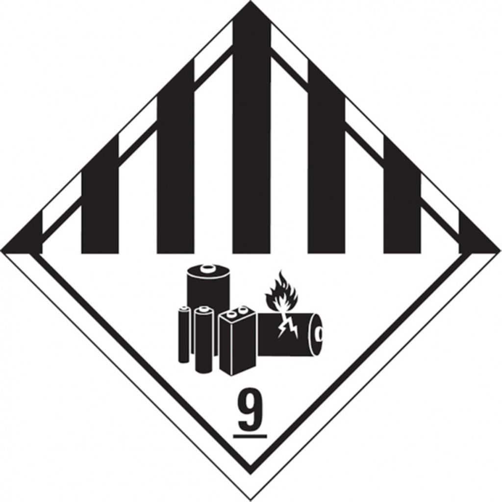 Dreifke Aufkleber Gefahrzettel, Gefahrgutklasse 9A - Lithiumbatterien | 30x3...