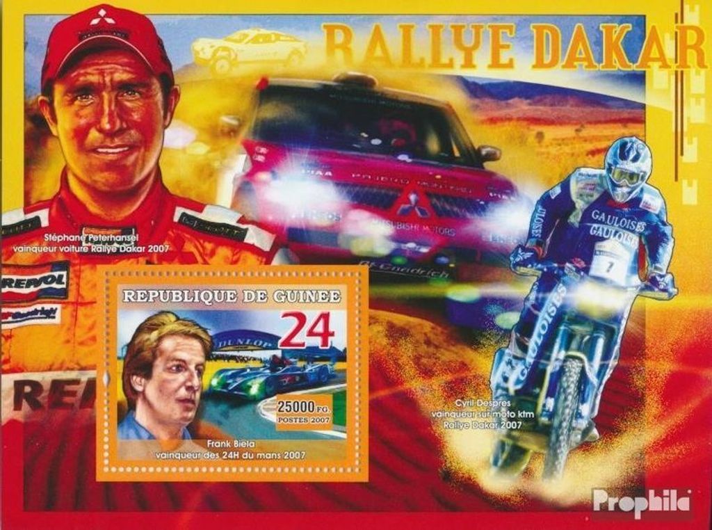 Briefmarken Guinea 2007 Mi Block 1147 (kompl. Ausgabe) postfrisch Rallye Dakar