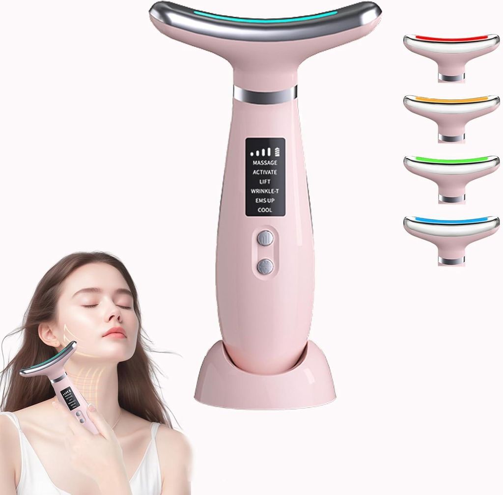 Gesichtsmassagegerät Gegen Falten,Gesicht Schönheit Gerät mit 3Modi,45°C V Face Beauty Meter Gesichtsgerät für Hautstraffung Lifting EMS Ger...