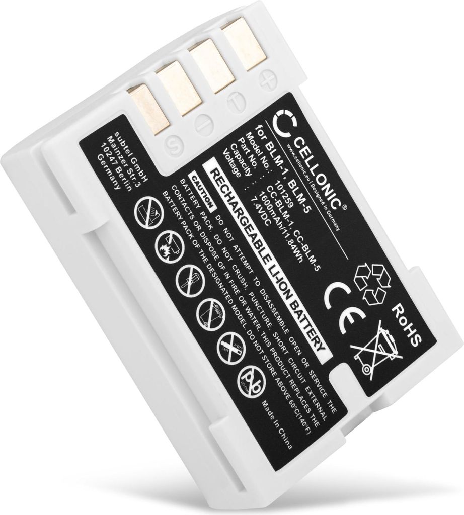 CELLONIC 1x Akku für Kamera Kompatibel mit Olympus E-1, E-510, E-5, BLM-1 - (1600mAh, 7.4V)