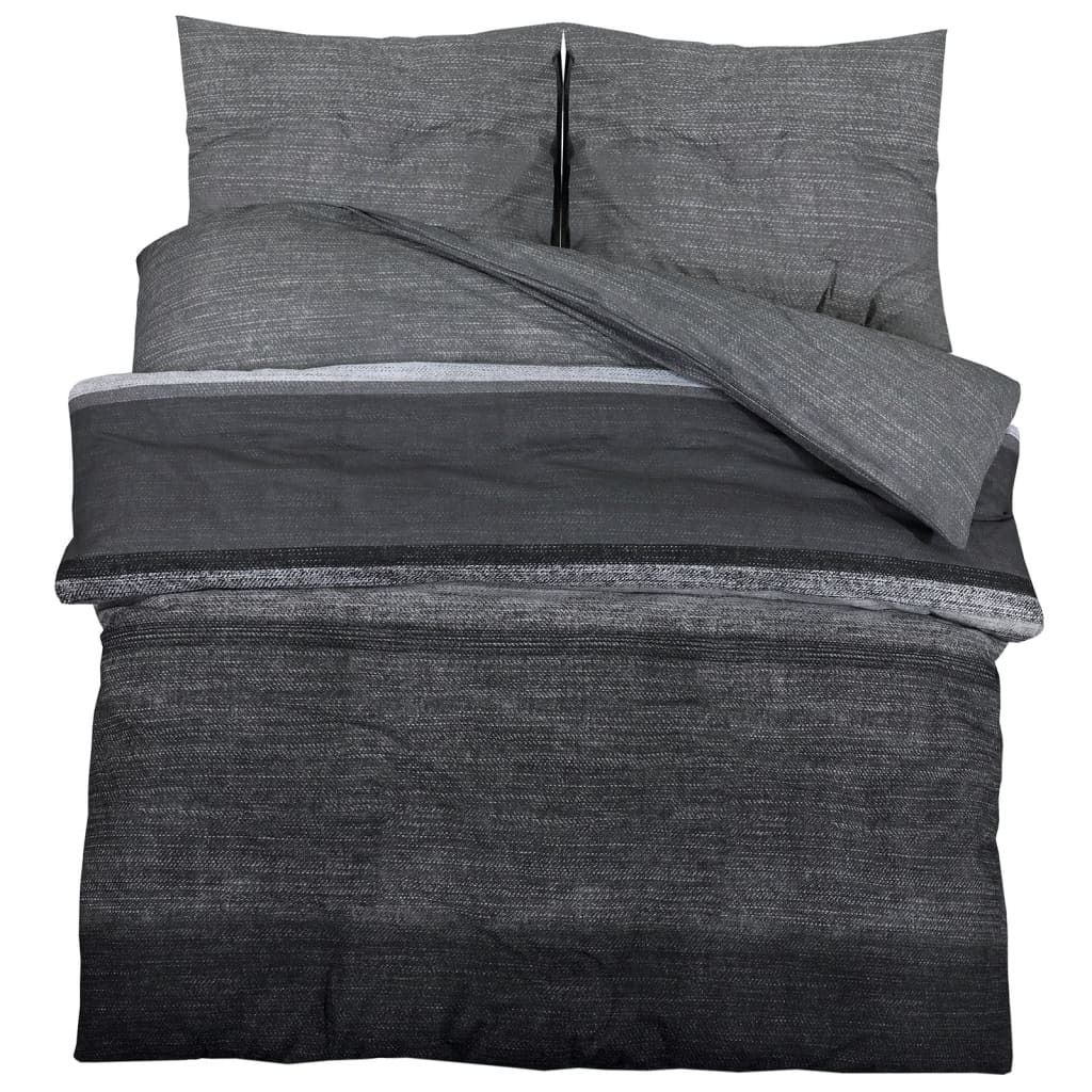 vidaXL Bettwäsche-Set Dunkelgrau 200x220 cm Baumwolle Produktbild 