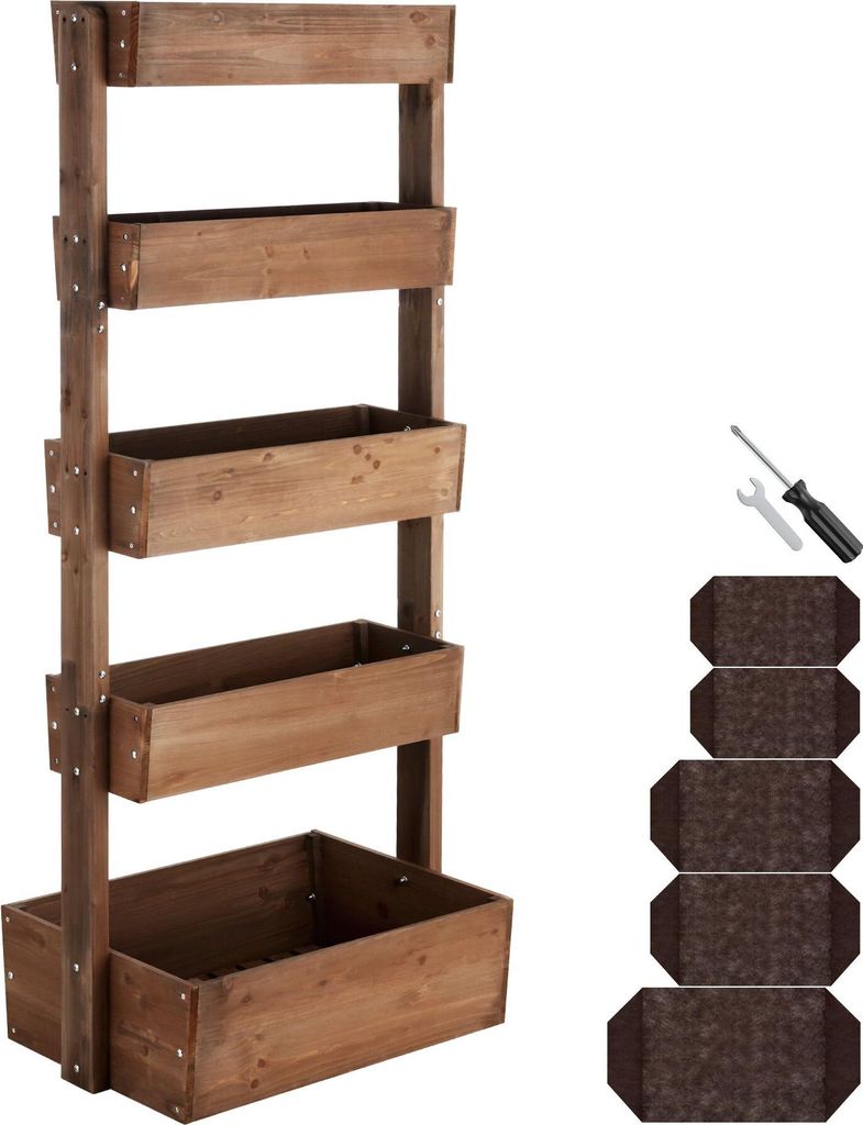 Jardinière verticale FLORA en bois laqué avec toile de Image du produit 