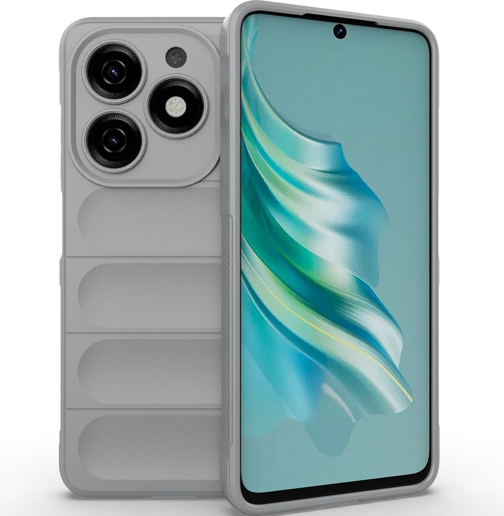 Handyhülle für Tecno Spark 20 Weich TPU Silikon Stossfest Anti-rutsch Hülle Grau