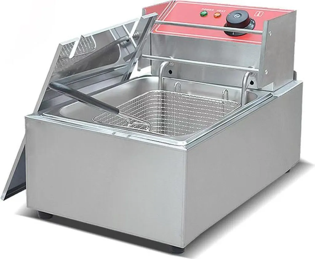 Friteuse 6L haute puissance 2500W en acier inoxydable pour usage intensif