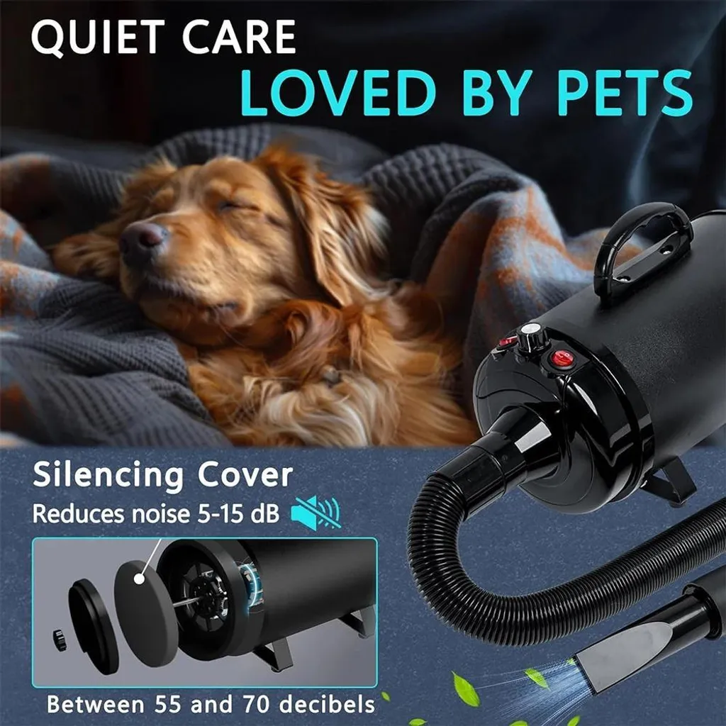Sèche-cheveux chien silencieux - Séchage rapide air chaud 5,2 CV Pro - 4