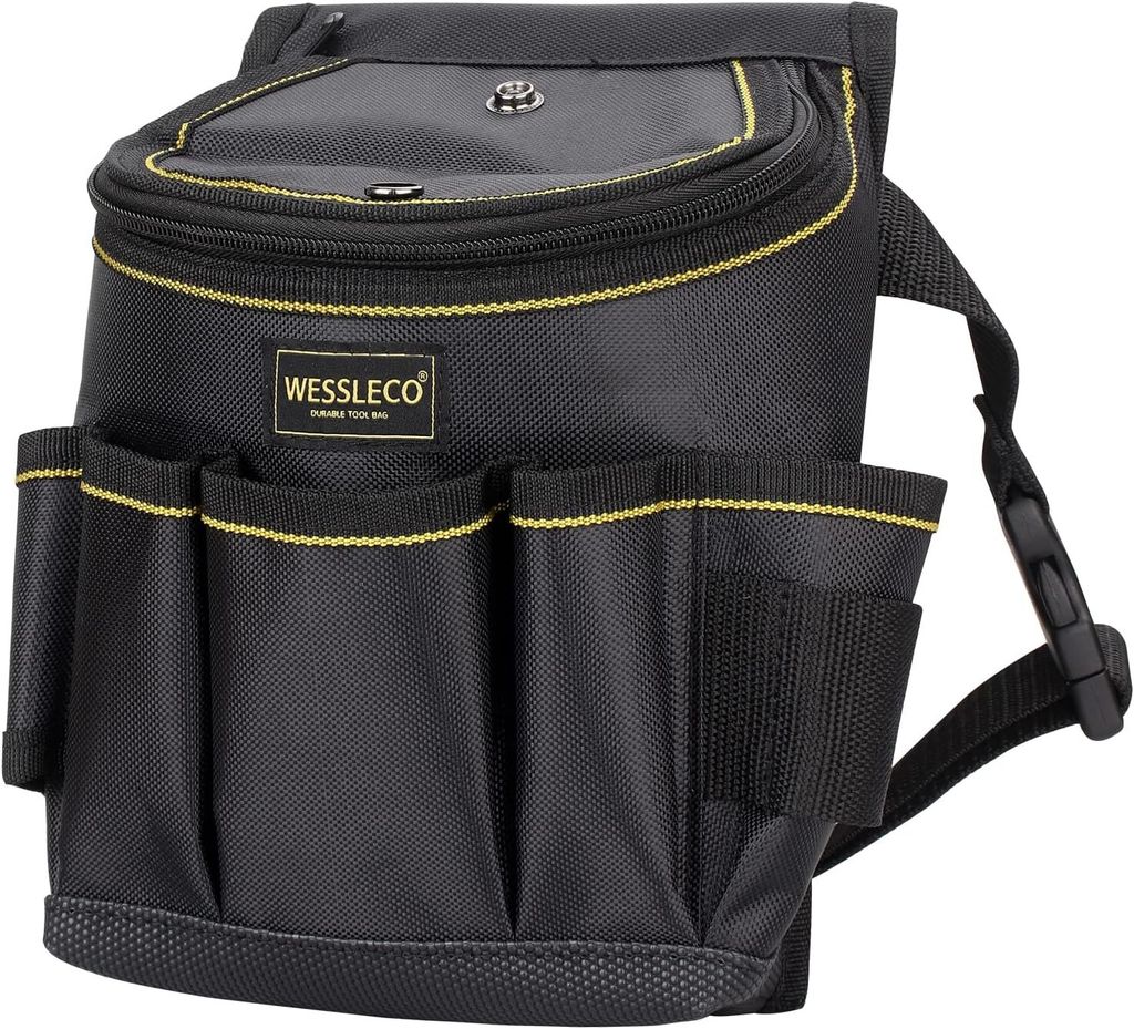 Werkzeuggürtel, Elektriker-Werkzeugtasche, Werkzeug-Organizer-Gürtel mit verstellbarem Gürtel für Männer, Schwarz(B)