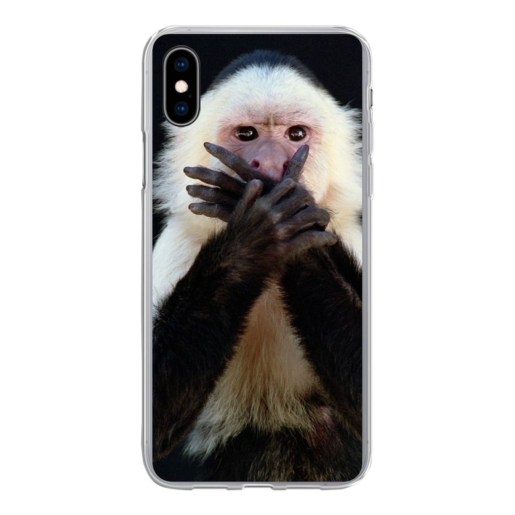 MuchoWow Handyhülle Schutzhülle Hülle für iPhone Xs Affe - Wilde Tiere - Porträt Silikon Softcase Handy Hülle - Handytasche
