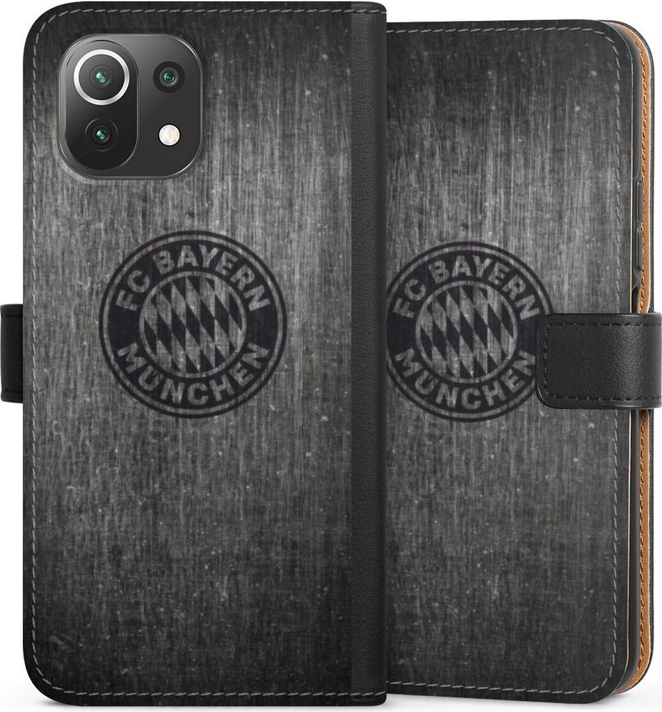 DeinDesign Klapphülle für Xiaomi Mi 11 Lite 5G Handytasche Lederhülle Tasche FC Bayern München FCB Metallic Look