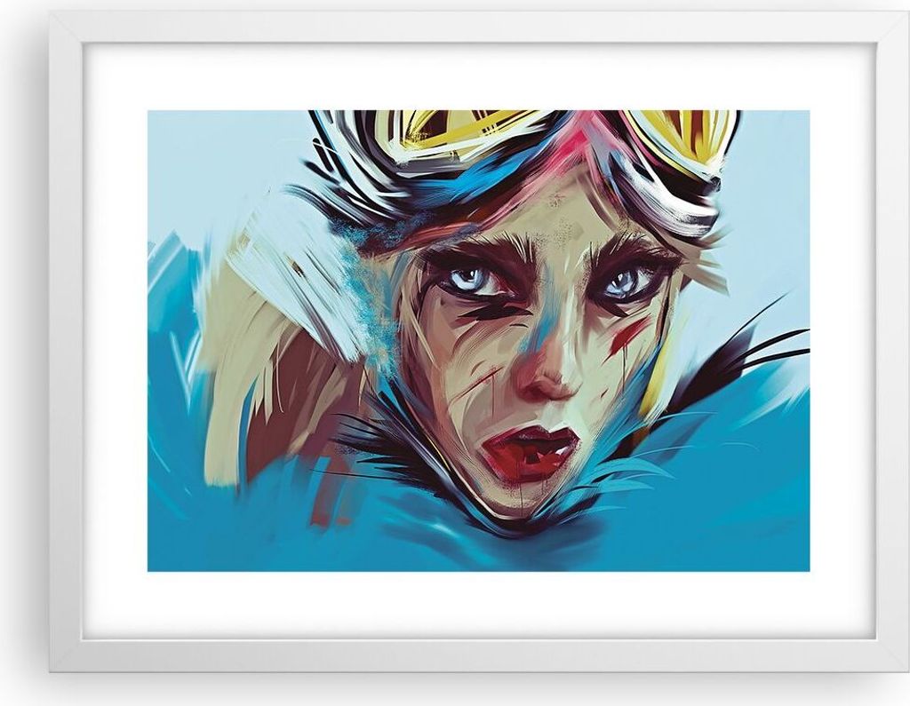 Gerahmtes Poster - Weißer Rahmen - Stück Modern Frau - 40x30 cm - Wand Bild - Wanddeko - Wandbilder - Kunstposter - Wandposter - Bilderrahmen - B...