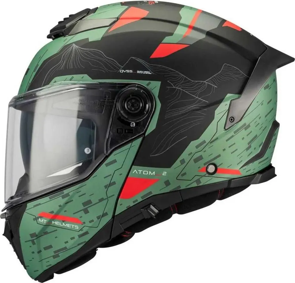 Casque modulaire pour trajets longs Atom 2 SV Highlands Vert L Confort