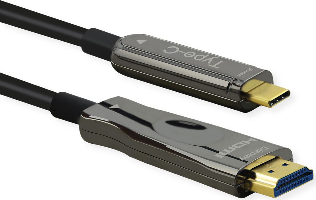 ROLINE USB Typ C - HDMI (AOC) Adapterkabel, ST/ST, 4K60, 30 m
