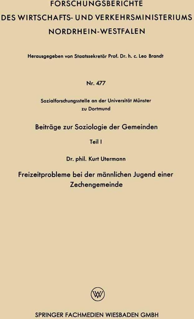 Beiträge zur Soziologie der Gemeinden