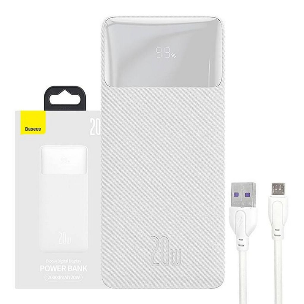 Baseus Bipow Powerbank mit Schnellladung 20000Mah 20W Weiß Produktbild 21