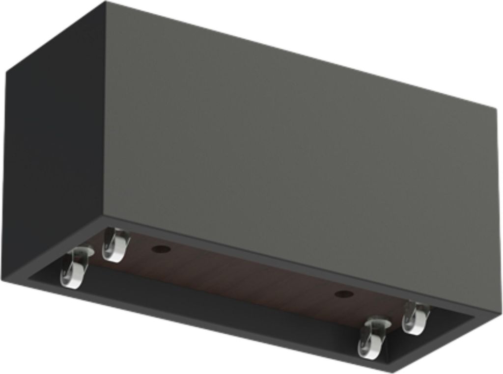 Adezz Carrez Pflanzgefäß mit Rollen Fiberglas Pflanzkübel Blumenkübel schwarz 1200x500x600 mm