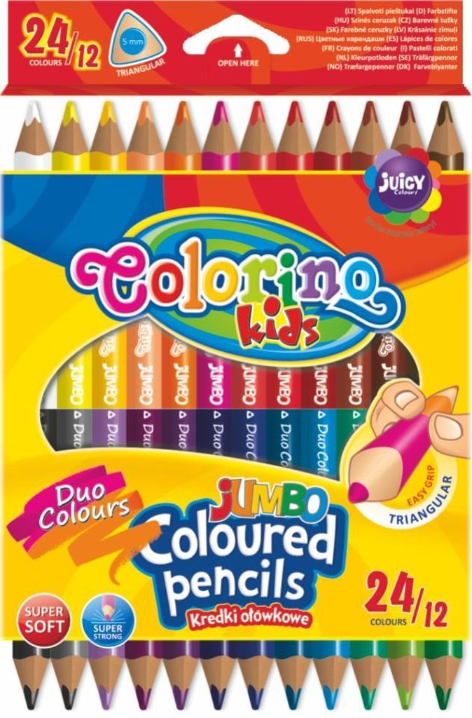 Jumbo-Dreikantstifte, 24 Farben, Colorino Kids Produktbild 