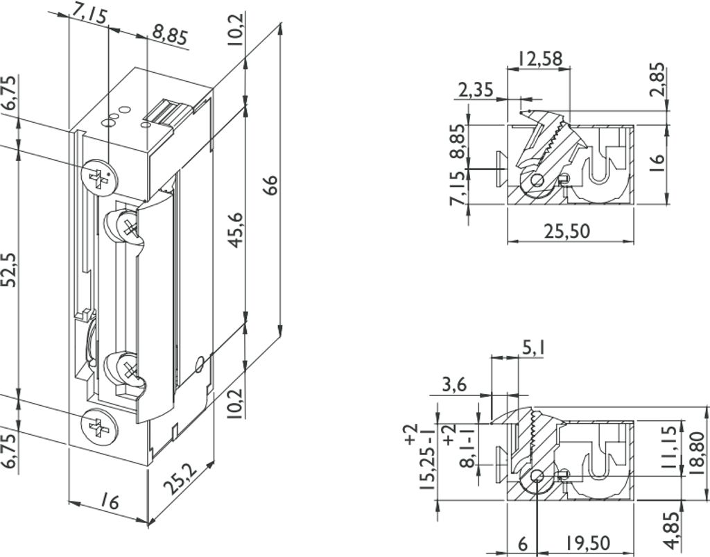 DORCAS elektrischer Türöffner D-99.2/N/FLEX Produktbild 