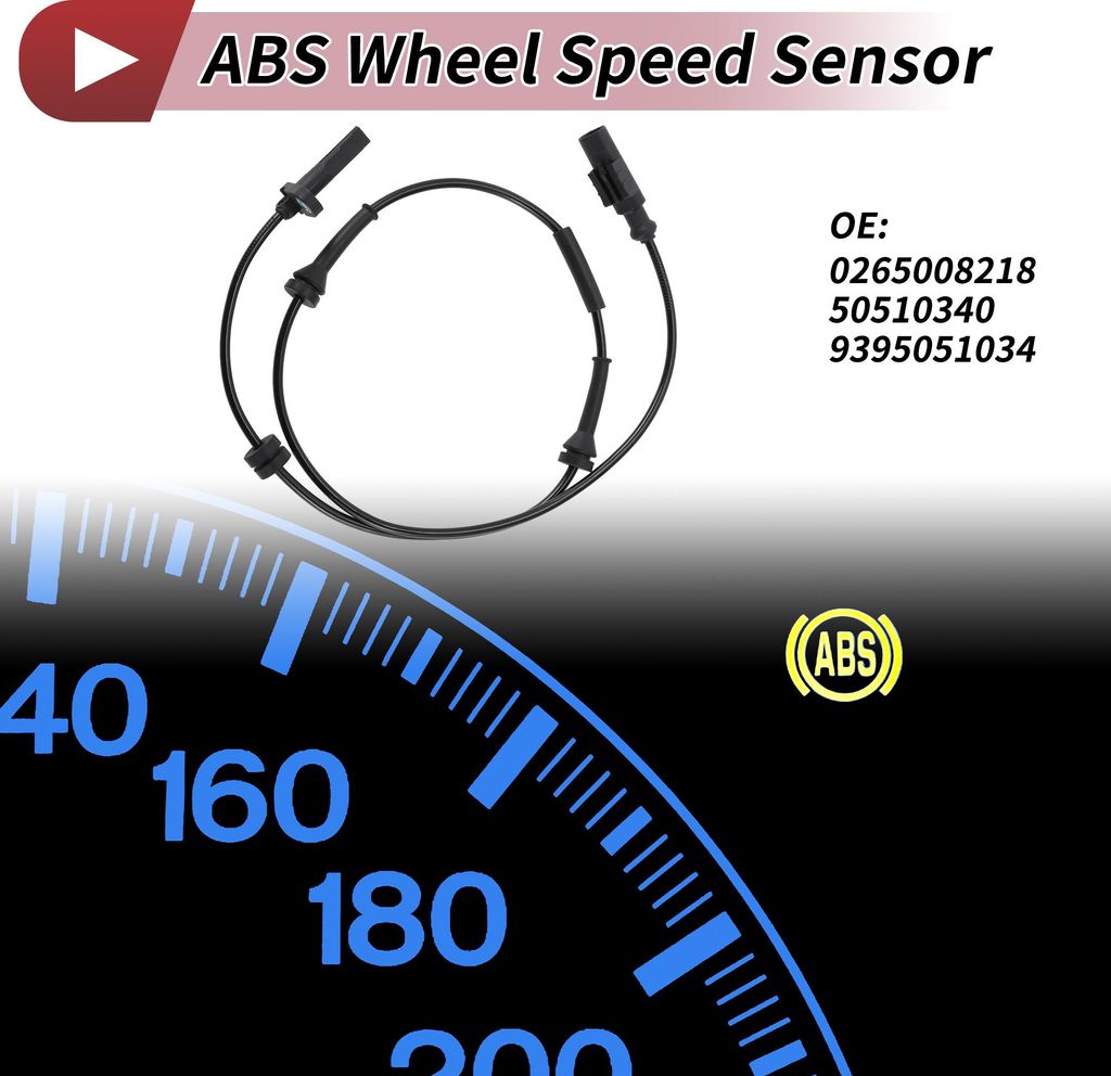 1 Stück ABS Raddrehzahlsensor für Alfa Romeo 159/159 Sportwagon 939 1.7L 1.8L 1.9L 2.0L Vorderer ABS-Sensor Antiblockiersystem-Sensor Nr.0265008218