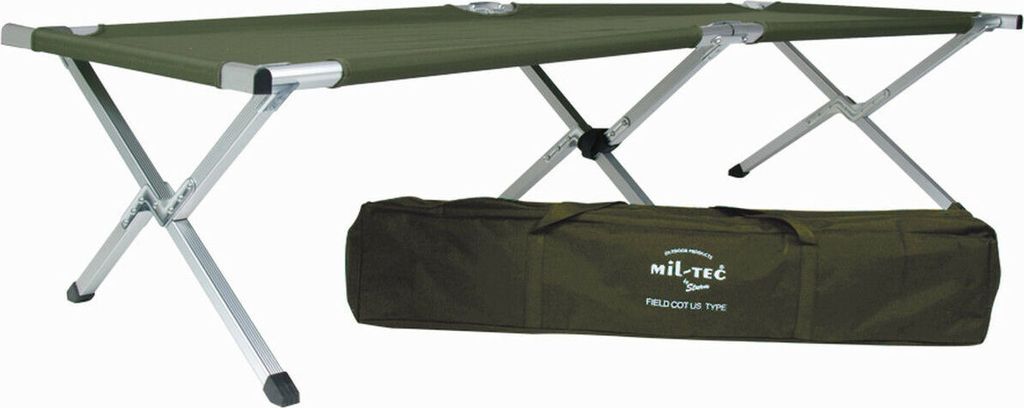 US Feldbett mit Alu-Gestell oliv Produktbild 