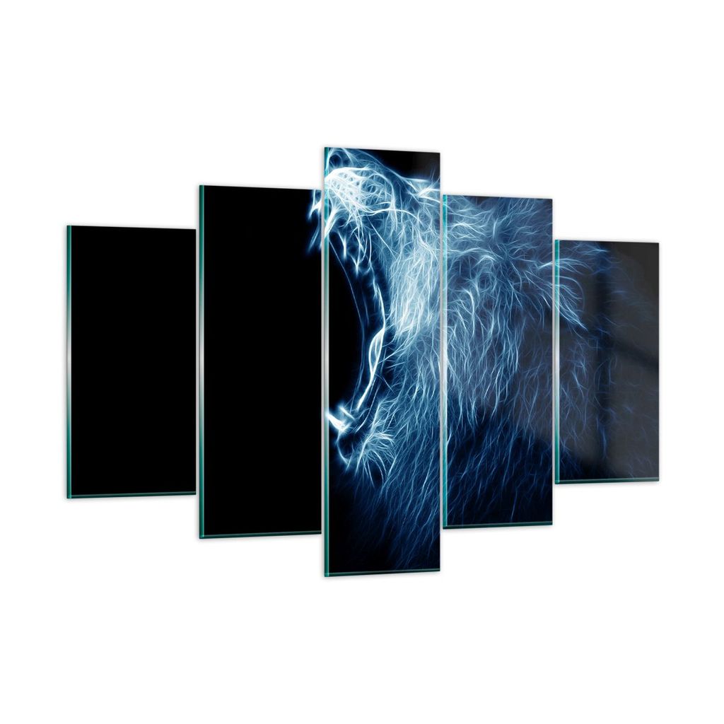 Bilder auf glas - Abstraktion Tier - 150x100cm - Glasbilder - Wandbilder - Kunstdruck - zum Aufhängen bereit - Wanddekoration aus Glas - Glas Bild...