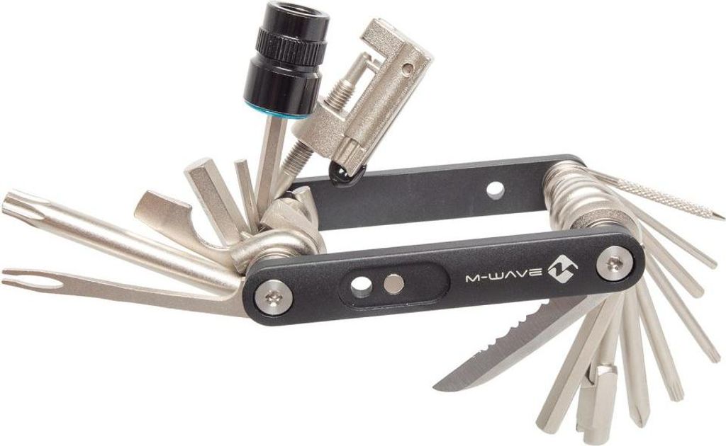 M-WAVE Pocket F21 Multitool - vielseitiges Fahrrad-Multitool mit 21 Funktione...